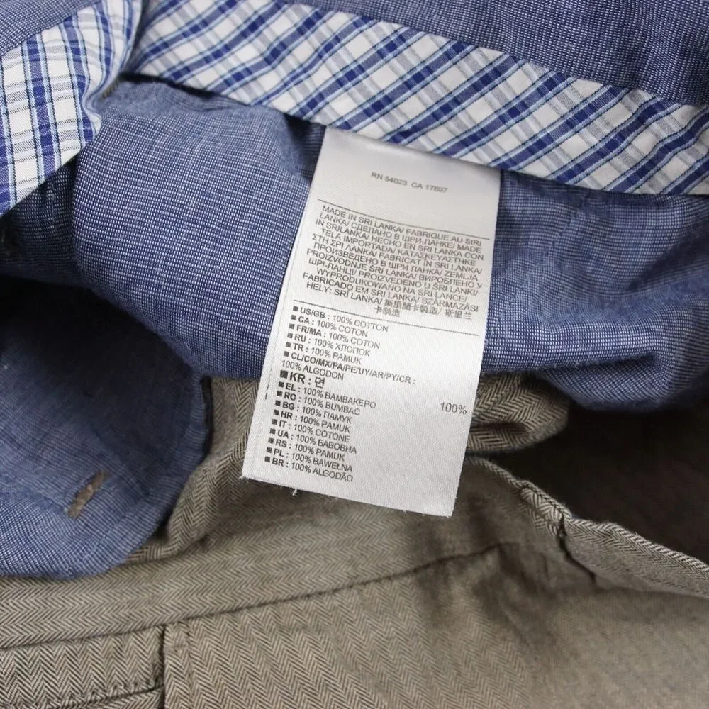 Banana Republic Kentfield Straight Fit Pant Harringbone Gray Pants Mens 36 x 32